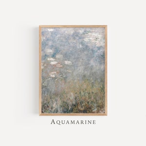Arte de parede para quarto, impressão de paisagem natural vintage, impressão minimalista, pintura de nenúfares, arte de parede floral vintage, DOWNLOAD DIGITAL - LS142