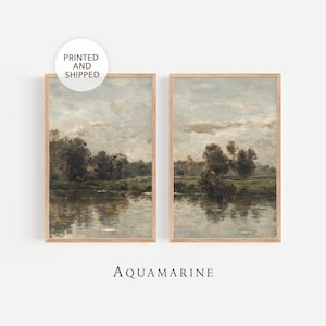 Landscape Set of 2 Prints, PRINT & SHIP, Landscape Wall Art, Large Wall Art, Living Room Wall Art, Cottage Decor, Classic Landscape Painting