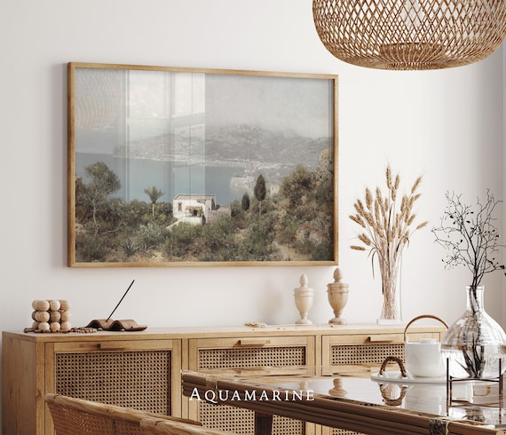 Amalfi Coast Print, Italy Landscape Wall Art, Vintage Amalfi Coast Painting, Mediterranean Landscape Wall Art, INSTANT DOWNLOAD - IT002