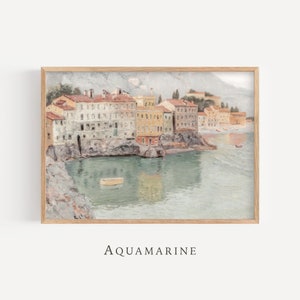 Italy Landscape Print, Italy Printable Art, Italy Lake Garda Painting, Italian Gift Idea, Pastel Tones Wall Art, INSTANT DOWNLOAD - IT027