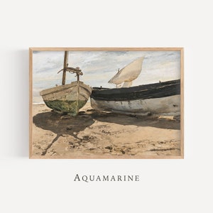 Sailboats Print, Sailboats Digital Print, Sailboat Painting, Vintage Nautical Wall Art, Beach Cottage Decor, DIGITAL DOWNLOAD - SE045
