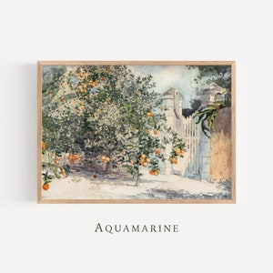 Orange Tree Vintage Art, Orange Tree Painting, Mediterranean Garden Vintage Print, Printable Art, Kitchen Wall Art, DIGITAL DOWNLOAD - LS030