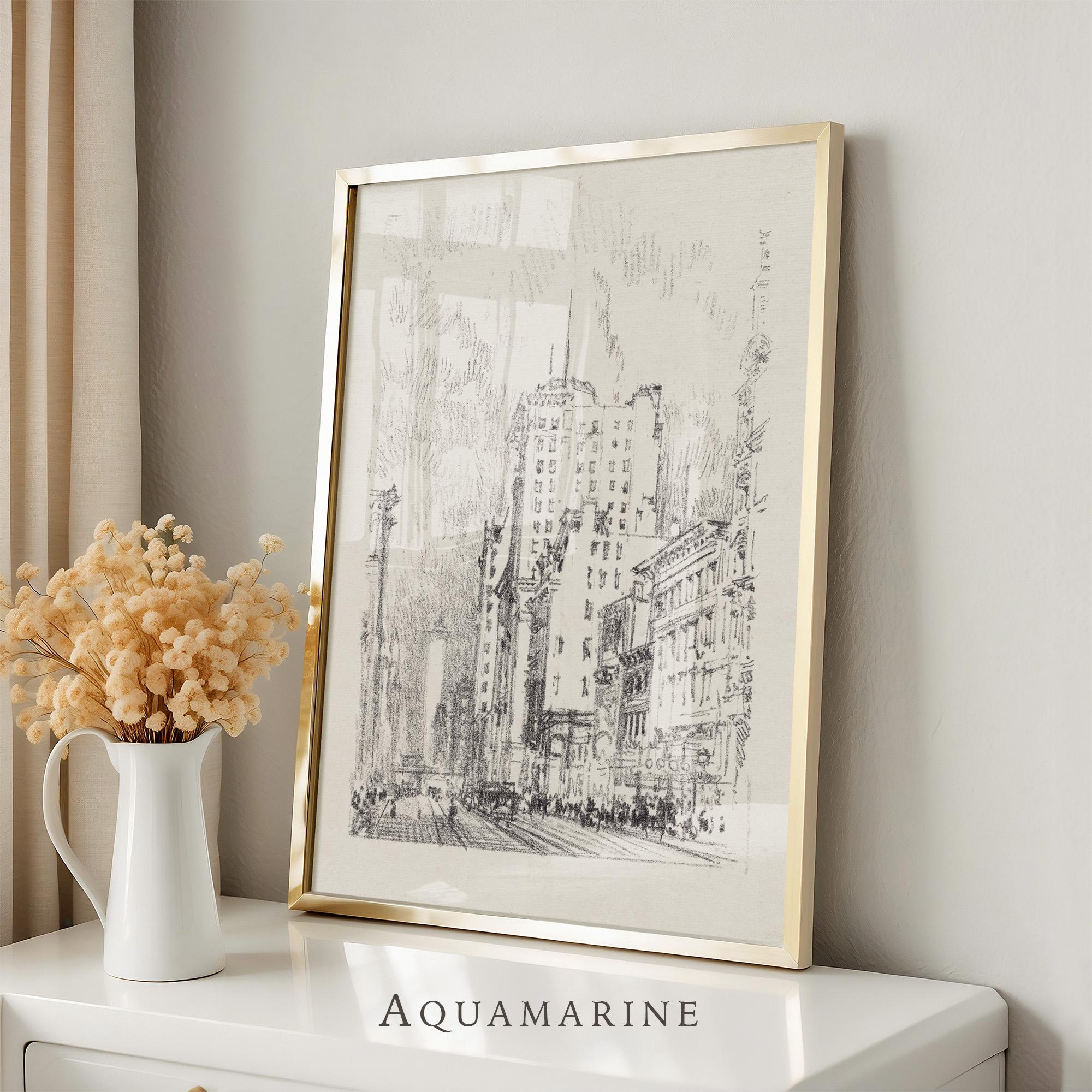 ゴウ Vintage New York City Print: Restored Antique Wall Art (digital
