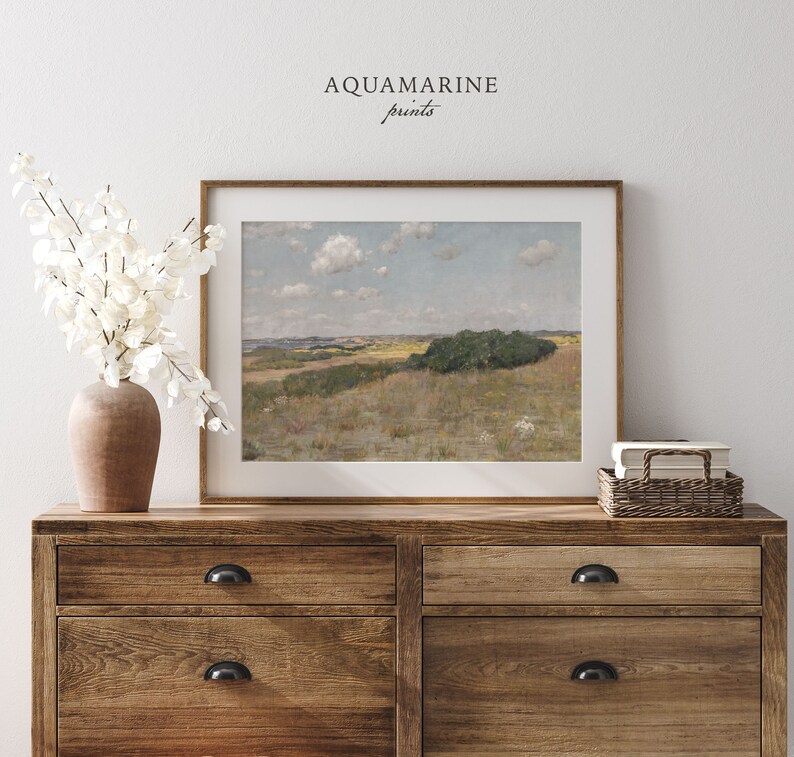 Country Wall Art, Landscape Painting, Vintage Landscape Art, Farmhouse Wall Art, INSTANT DOWNLOAD