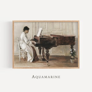 Frau am Klavier Digitaldruck, Klassische Frau Malerei, Pianist Geschenk, Musik Malerei, Klavier Lehrer Geschenk, DIGITAL DOWNLOAD - FG033