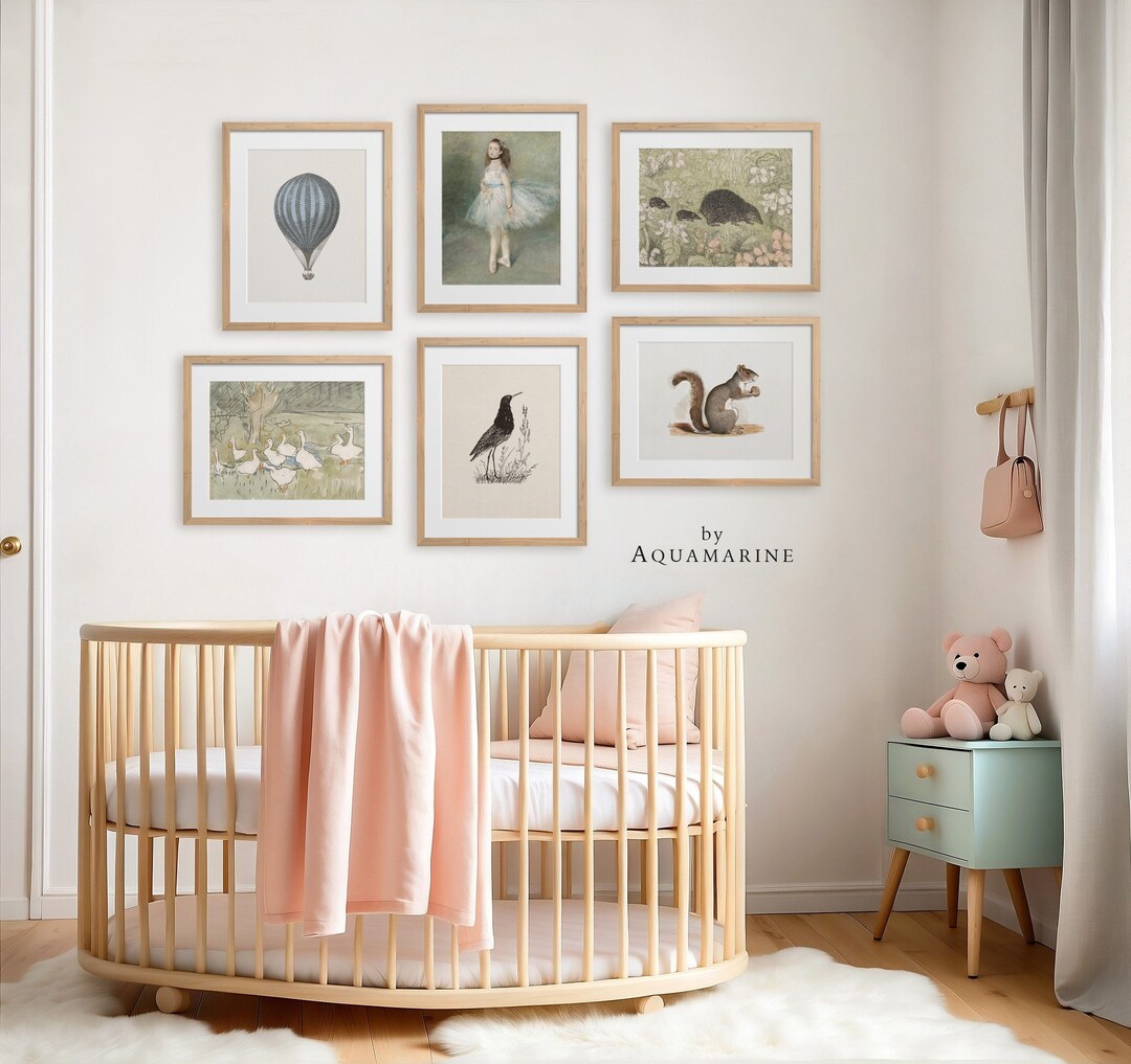 Vintage Nursery Wall Art, Nursery Gallery Wall Art, Nursery Digital ...