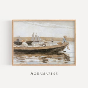 Sailboat Print, Vintage Nautical Painting, Nursery Wall Art, Coastal Nursery Print, Marine Vintage Art, DIGITAL DOWNLOAD - SE016