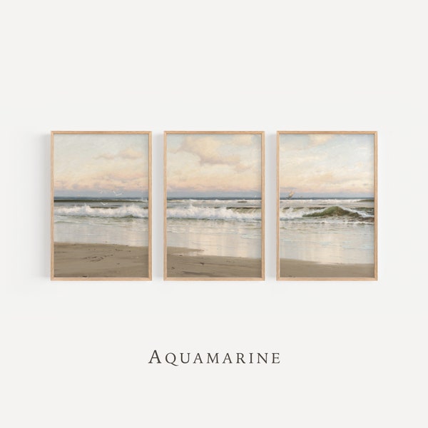 CUSTOM FOR O., Beach Set of 3 Prints, Beach Landscape Wall Art, Digital Download