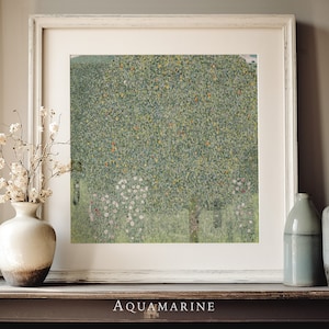 Square Wall Art, Landscape Square Print, Summer Painting, Summer Wall Art, Klimt Poster, Spring Cottage Wall Art, DIGITAL DOWNLOAD, LS145Q