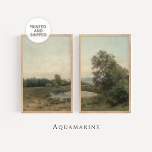 Landscape Set of 2 Prints, Landscape Wall Art, PRINT & SHIP, French Wall Art, Neutral Tones Living Room Wall Art, Mailed Fine Art