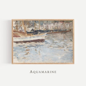 Marina Painting, Sailboat Print, Pastel Tones Print, Nautical Painting, Summer Cottage Wall Art, Beach House Decor, DIGITAL DOWNLOAD - SE145