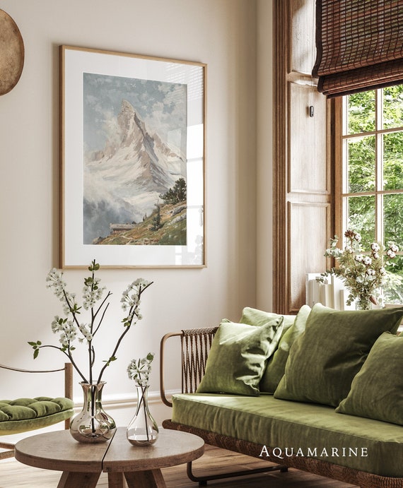 Landscape Painting, Mountain Landscape Print, Mountain Lover Gift, DIGITAL DOWNLOAD, LS230