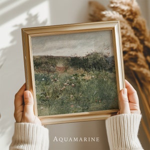 Landscape Painting, Vintage Landscape Wall Art, 20x20&quot; Square Print, Cottage Wall Decor, Nursery Wall Art, DIGITAL DOWNLOAD - LS038Q