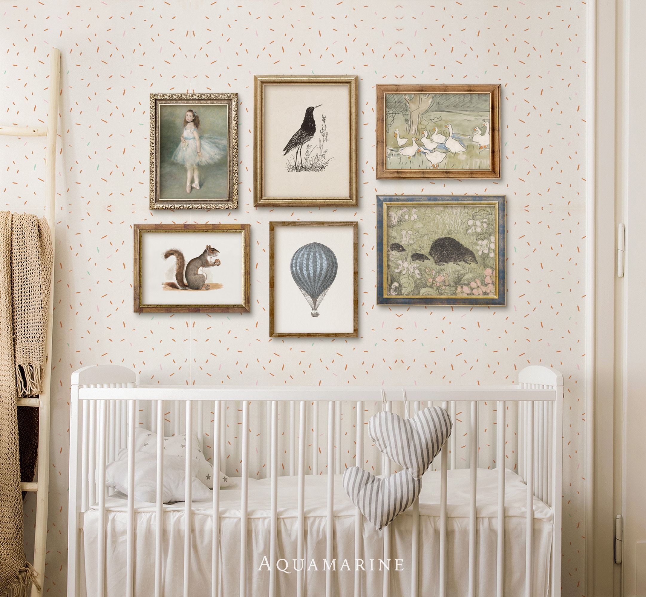 Vintage Nursery Wall Art, Nursery Gallery Wall Art, Nursery Digital ...