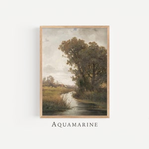 Landscape Print, Vintage Landscape Painting, Country Landscape Digital Print, Neutral Landscape Printable Art Print, DIGITAL DOWNLOAD