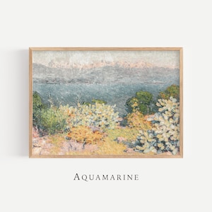Beach House Painting, Coastal Wall Art, French Landscape Print, French Vintage Print, South of France Wall Decor, INSTANT DOWNLOAD - SE054