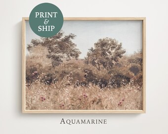 Neutral Landscape Print, Landscape Wall Art, Cottage Wall Decor, PRINT & SHIP, Living Room Wall Art, Fine Art Print, Mailed Wall Art