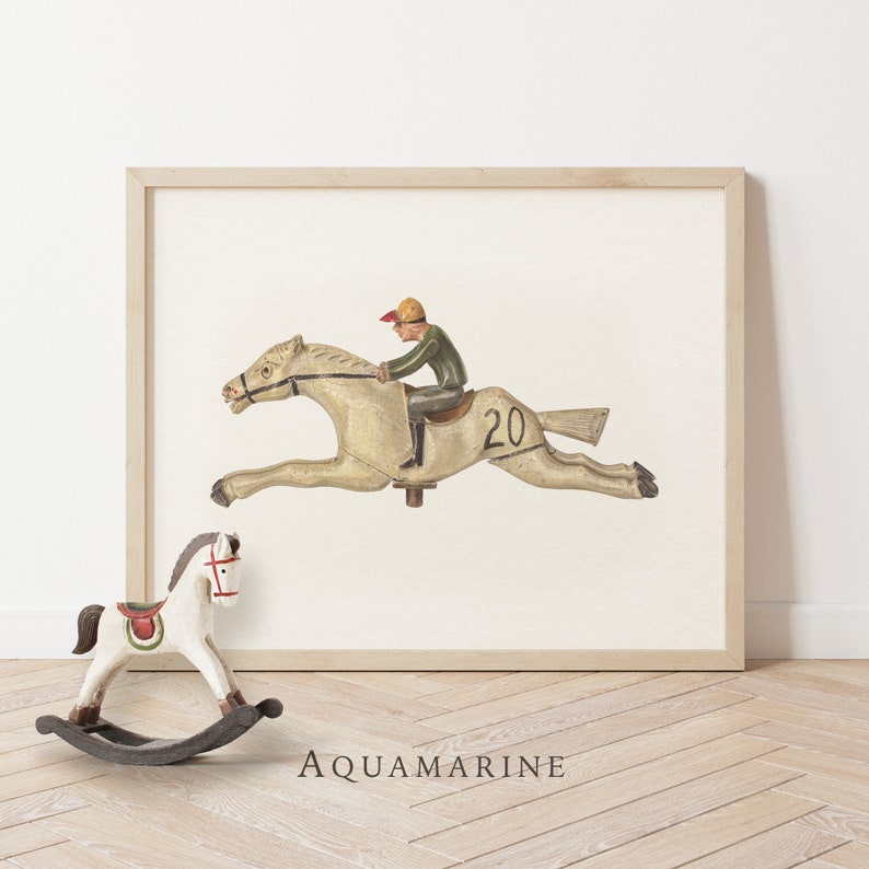 Vintage Nursery Print, Vintage Horse Print, Vintage Toy Illustration, Nursery Printable Wall Art, Kids Room Gift Idea, DIGITAL DOWNLOAD