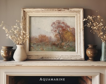 Quadro da parete con paesaggio autunnale, dipinto vintage di campagna autunnale, stampa autunnale minimalista, stampa autunnale, arredamento in stile rustico, DOWNLOAD DIGITALE - LS093