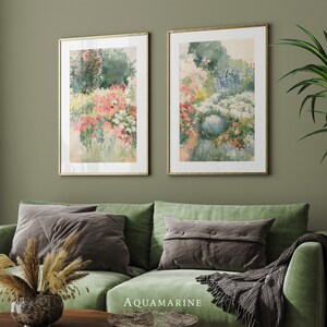 Summer Garden Set of 2 Prints, Garden Paintings, Vintage Wall Art, Summer Cottage Decor, Modern Rustic Farmhouse Wall Art, DIGITAL DOWNLOAD