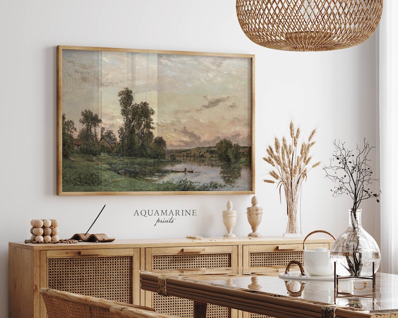 Summer Landscape Painting, Summer Wall Art, French Landscape Print, French Decor, Modern Farmhouse Print, Rustic Decor,  DIGITAL DOWNLOAD