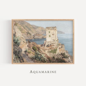 Cinque Terre Print, Cinque Terre Wall Art, Italy Wall Art, Vintage Cinque Terre Painting, Italy Wall Decor, INSTANT DOWNLOAD - IT015