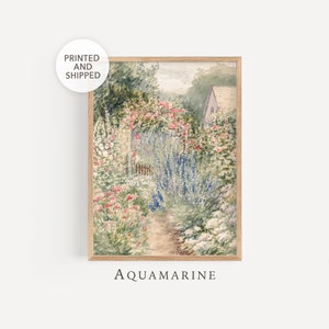 Sommer Garten Malerei, DRUCK & SCHIFF, Blumengarten Fine Art Print, Vintage Floral Gedruckte Wandkunst, Frühlingswandkunst, Kunstdruck per Post versandt