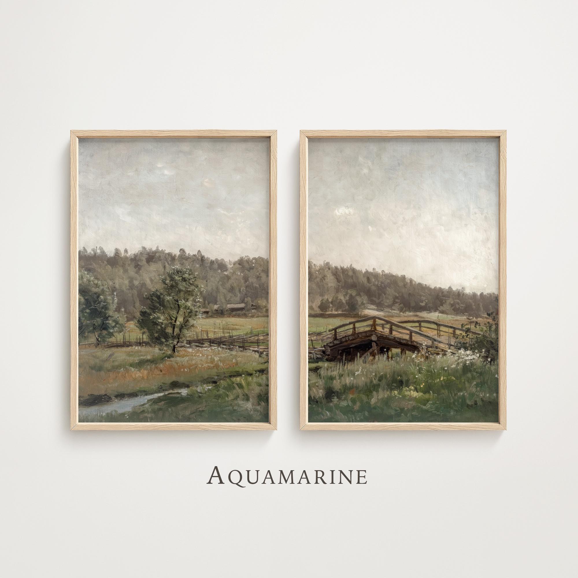 Set of 2 Prints, Landscape Wall Art Set of 2, Vintage Landscape