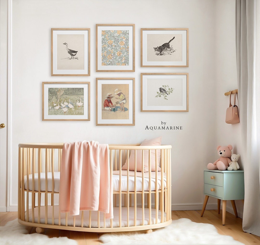 Vintage Nursery Wall Art, Nursery Gallery Wall Art, Nursery Decor
