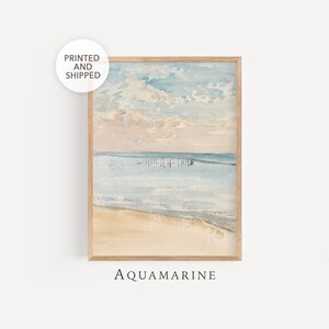 Muted Sea Landscape Print, Sea Painting, PRINT & SHIP, Neutral Tones Coastal Wall Art, Minimalist Print, Mailed Art Print