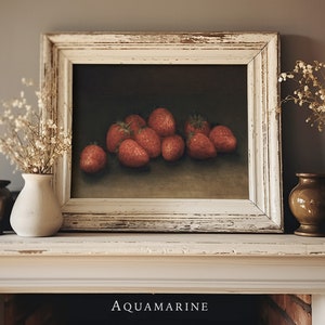 Strawberry Wall Art, Still Life with Strawberries, Kitchen Wall Art, Cottage Kitchen Decor, Cottage Wall Art, DIGITAL DOWNLOAD - SL014