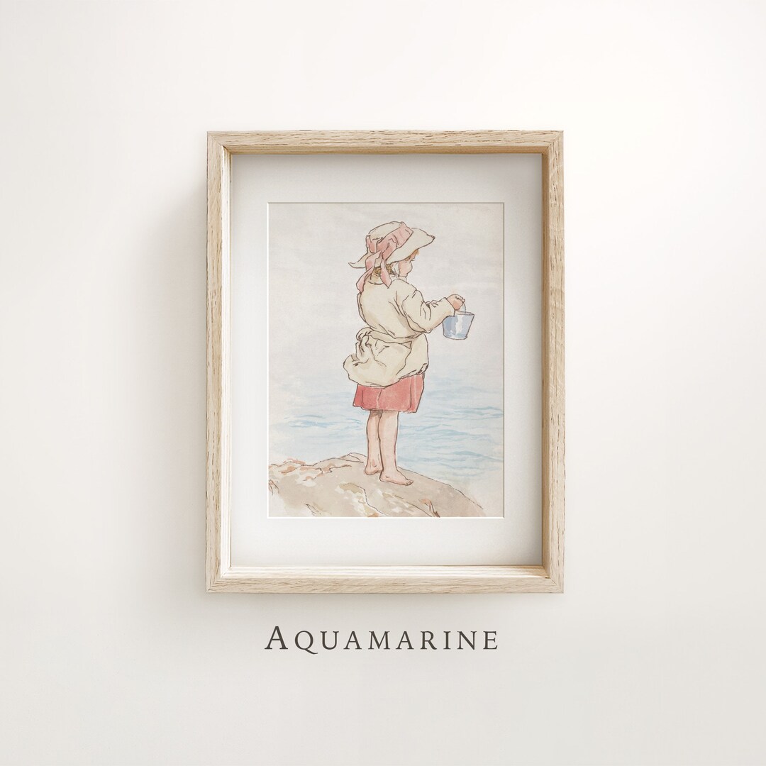 Nursery Print, Vintage Nursery Wall Art, Coastal Nursery Decor, Kids