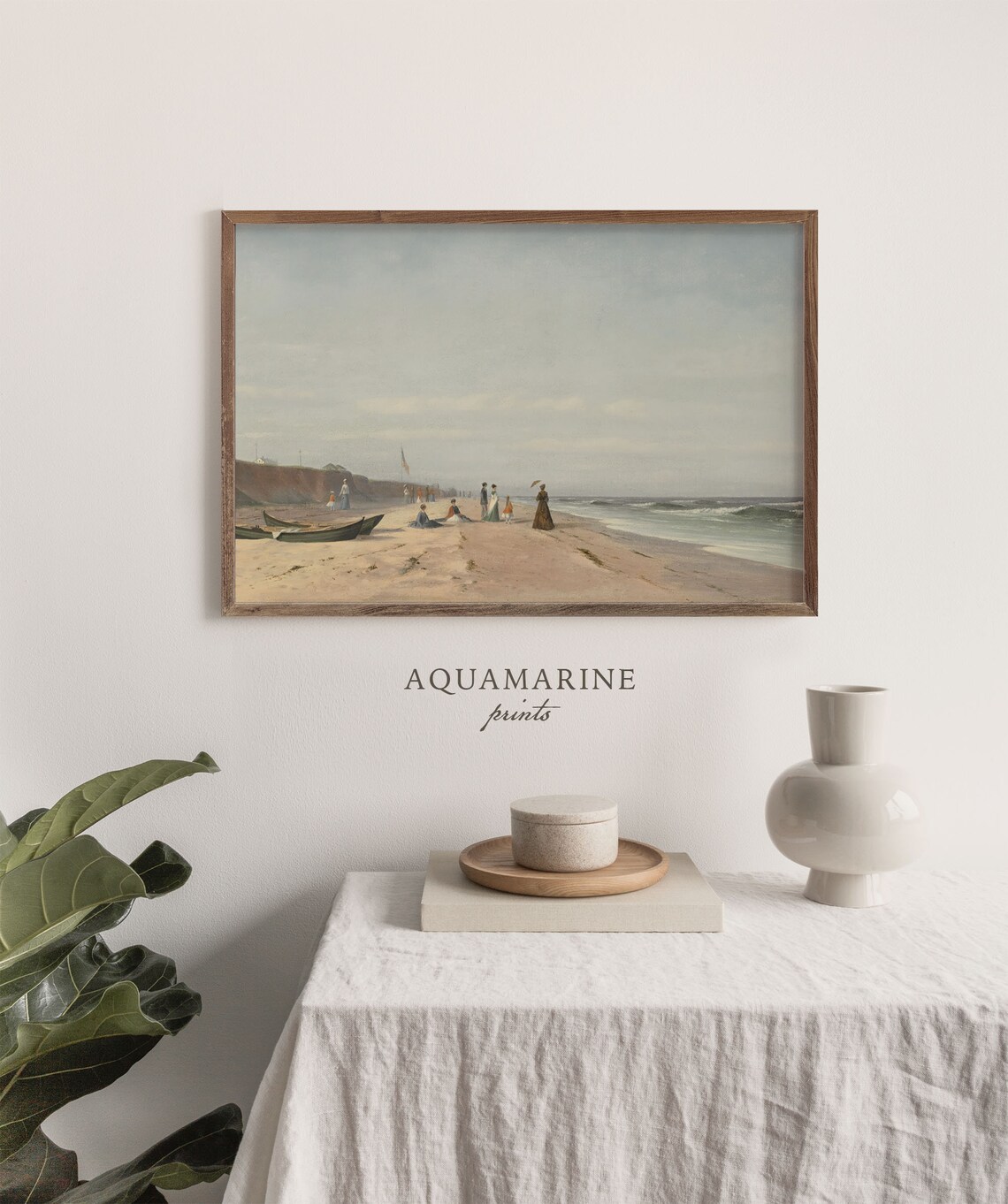 Beach Landscape Painting Vintage Beach Wall Art Sea Wall Etsy