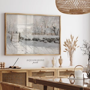 Rustic Holiday Decor, Winter Landscape Print, White Tones Wall Art, Vintage Winter Printable Art, Christmas Gift for Her, PRINTABLE WALL ART