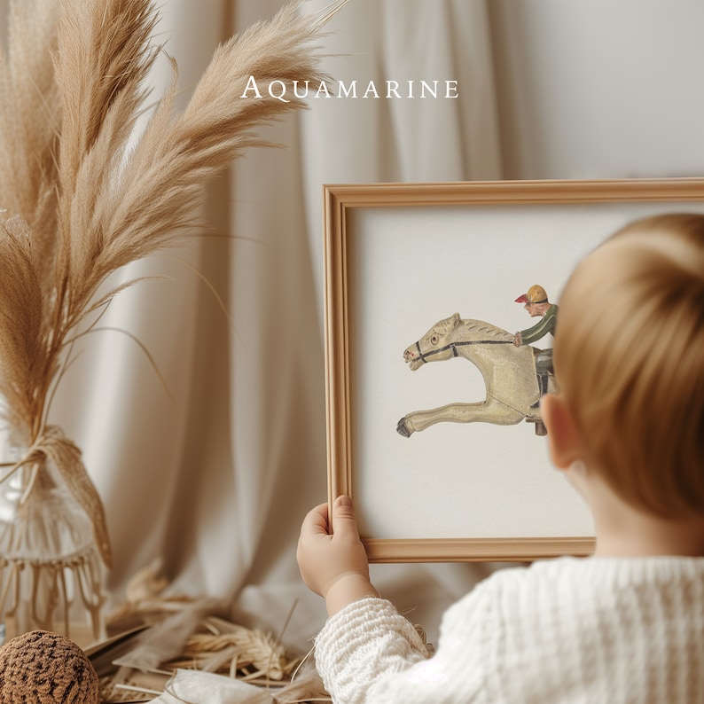 Vintage Nursery Print, Vintage Horse Print, Vintage Toy Illustration, Nursery Printable Wall Art, Kids Room Gift Idea, DIGITAL DOWNLOAD
