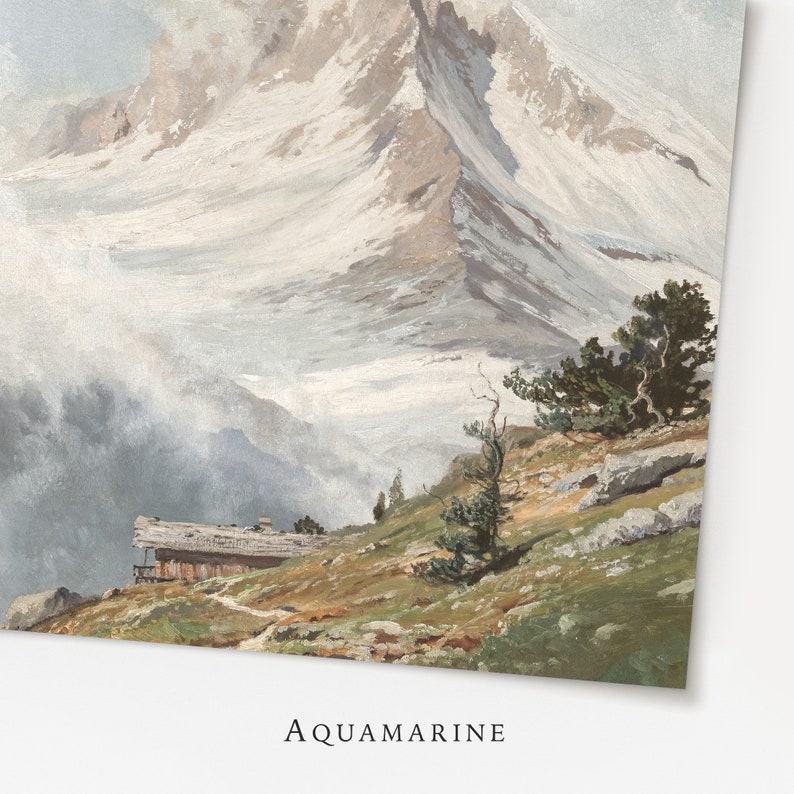 Landscape Painting, Mountain Landscape Print, Living Room Wall Art, Landscape Digital Print, Mountain Lover Gift