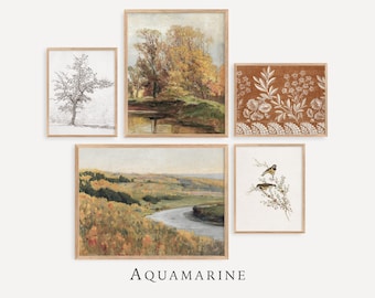 Fall Gallery Wall Art, Landscape Wall Gallery Set, Fall Paintings, Vintage Autumn Tones Wall Art, Landscape Wall Decor, PRINTABLE DOWNLOAD