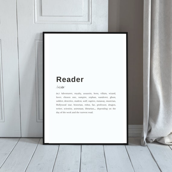 Reader Definition as Dictionary Print Printable Wall Art Etsy