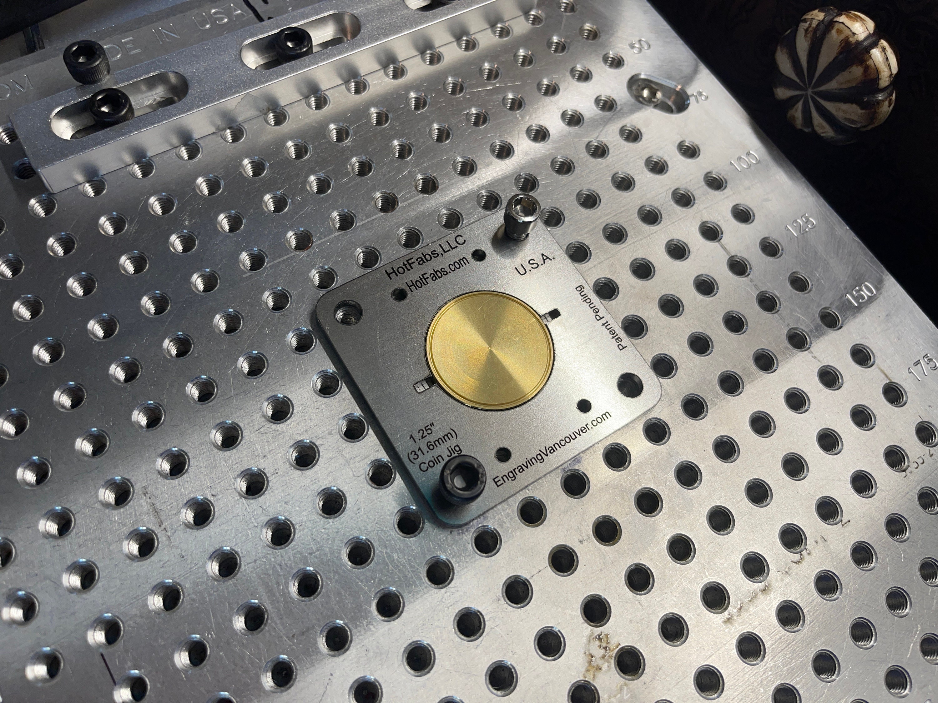 Xtool F1 Coin Jigs ALL STEEL Won't Melt. also Fits Fiber Lasers 1.25 or