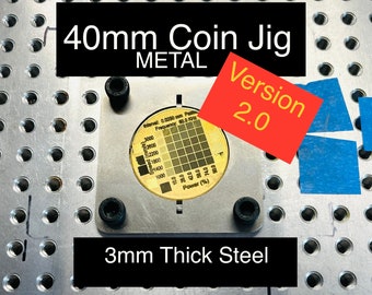 40mm Coin Jig - ALL STEEL - will not melt. For laser engraving.