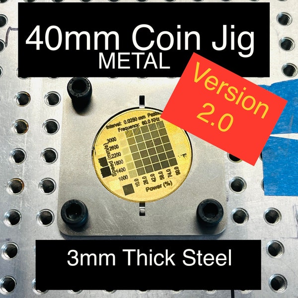 40mm Coin Jig - ALL STEEL - will not melt. For laser engraving.