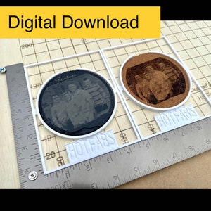 Coasters Laser Jig  (4”) - Digital Download STL File (you 3d print). Works with ANY Laser Grid Bed (Ortur, XTool, OMTech, etc)