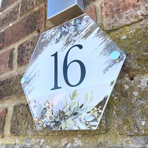 Eucalyptus House Number Plaque | Door Number | Stylish House Sign | Front Door Number| House Number | Acrylic House Sign | Front Door Sign