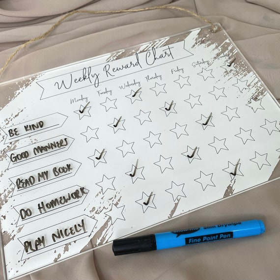 Kid's A4 White Wipe Clean Reward Chart Dry Wipe Reward Etsy