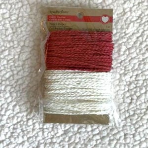 Recollections Red and White Paper Rope * One Red & One White 15 Yds Each * Crafting Cord * Card Making * Scrapbooking * Junk Journal Supply