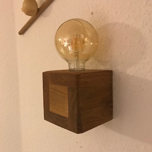 Vintage kinkiet drewno dębowe lampa LED lekki kinkiet kinkiet E27 minimalistyczna lampa z prawdziwego drewna