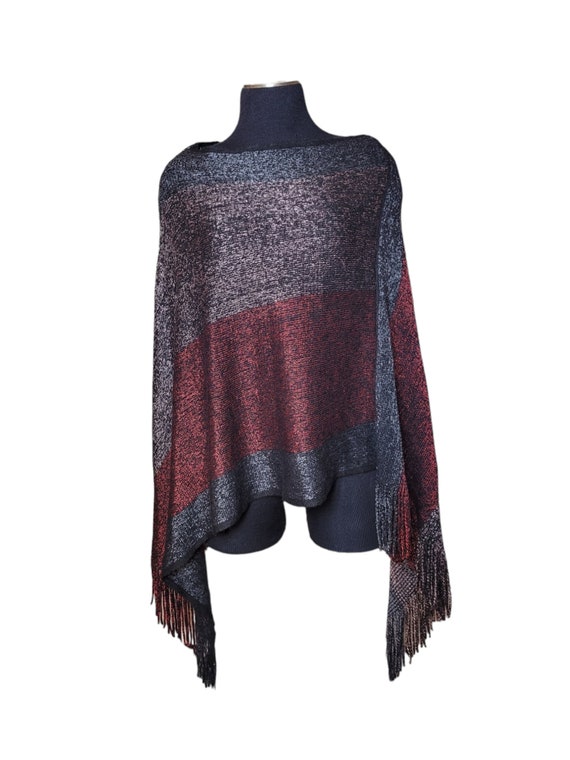 NEW Variations Shawl Poncho Sweater Throw Metallic