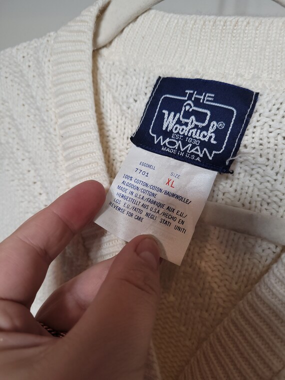 Vintage Woolrich Woman Sweater Eggshell XL Half S… - image 8