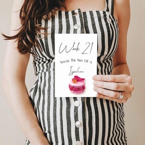 Pregnancy Milestone Cards, French Pastry Week by Week Pregnancy, Baby Shower Gift, Minimalist Pregnancy, Digital/Printable