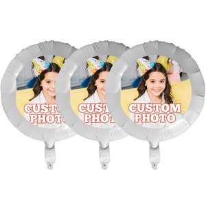 Custom Printed Balloon - 18&quot; Full Color printed with Your Photo Balloon, packs of 1, 3 & 5 - Personalized Helium Photo Balloon for parties!